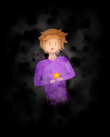 Star in the dark Personnage qui flotte dans le noir, en ayant une étoile dans les mains